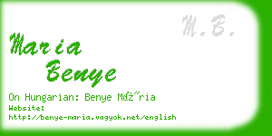 maria benye business card